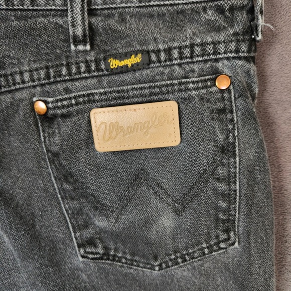 Wrangler Jeans Mens 34x34 Black Cowboy Cut Slim Fit Denim 936WBK Measures 34x32 - Picture 5 of 11